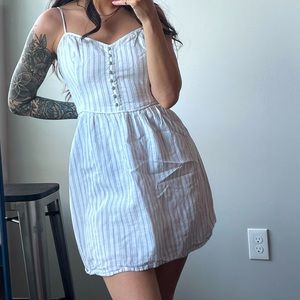 Abercrombie and Fitch mini dress medium white blue striped